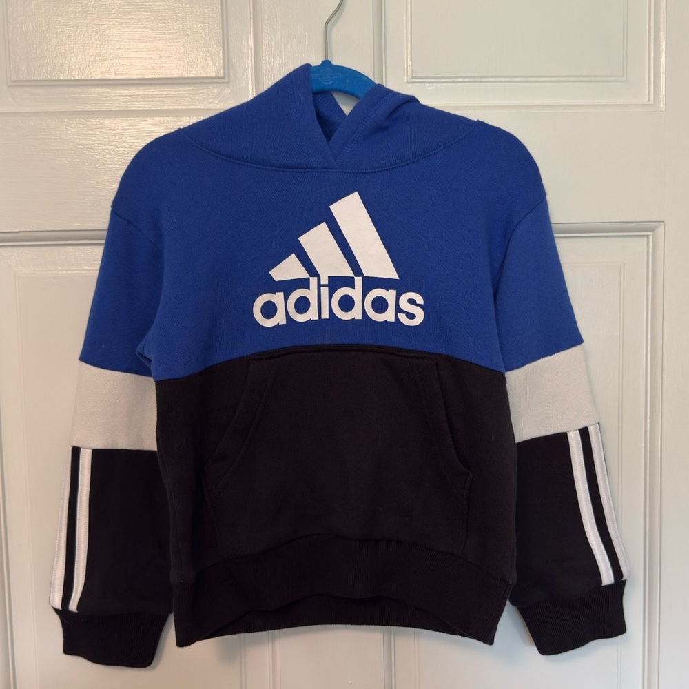 NWOT Adidas Royal Blue Hoodie with White Logo